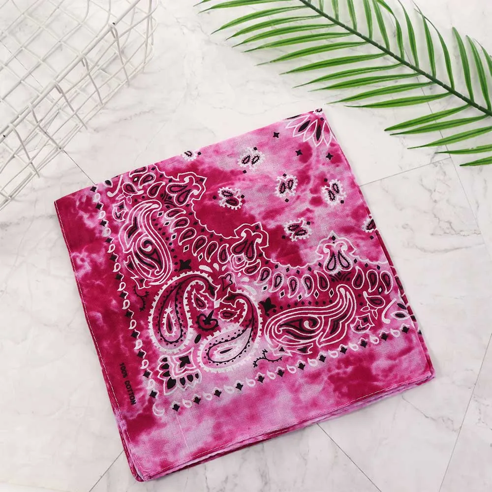 Tie Dye Bandana Cotton Paisley Bandanas Headbands Cowboy Handkerchiefs for Men and Women Colorful Hip-Hop Cycling Outdoor