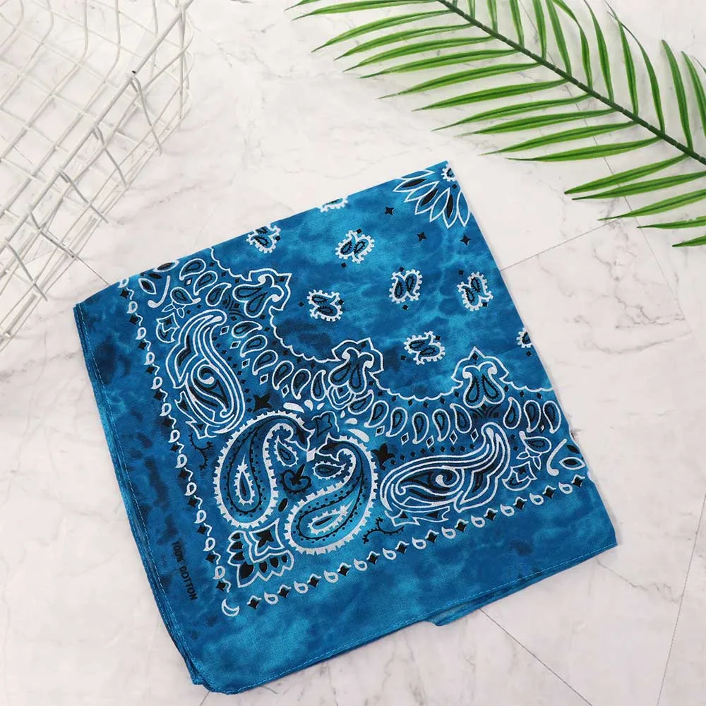 Tie Dye Bandana Cotton Paisley Bandanas Headbands Cowboy Handkerchiefs for Men and Women Colorful Hip-Hop Cycling Outdoor