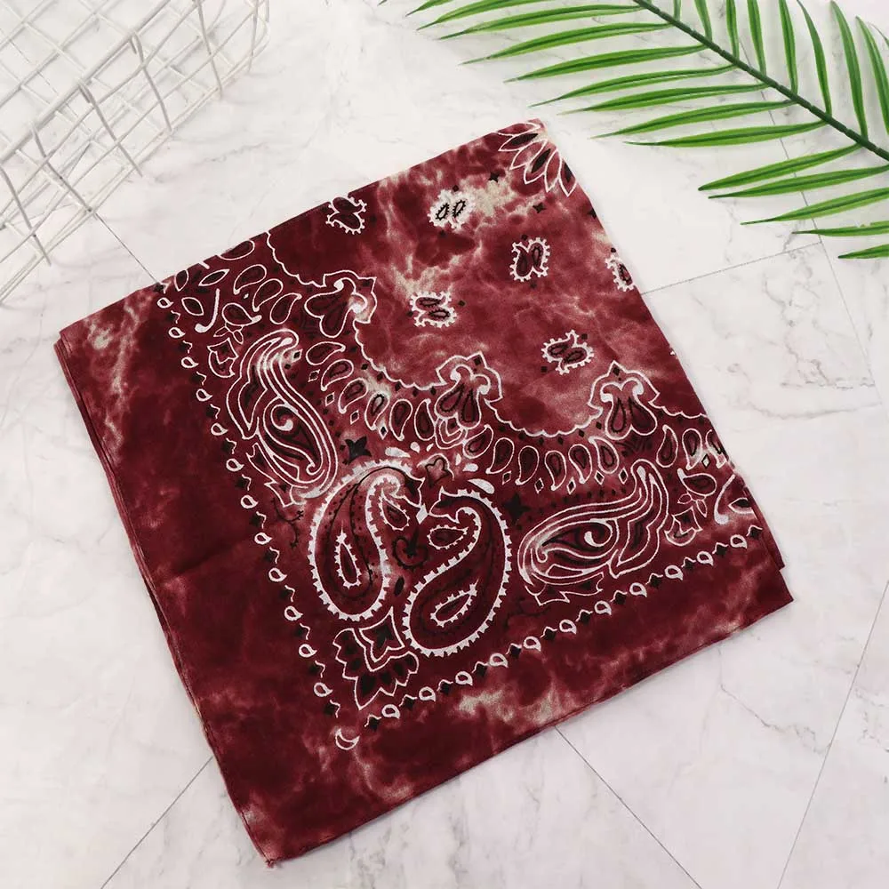Tie Dye Bandana Cotton Paisley Bandanas Headbands Cowboy Handkerchiefs for Men and Women Colorful Hip-Hop Cycling Outdoor