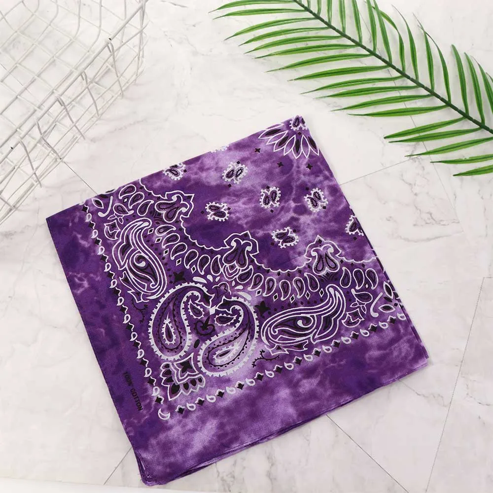 Tie Dye Bandana Cotton Paisley Bandanas Headbands Cowboy Handkerchiefs for Men and Women Colorful Hip-Hop Cycling Outdoor