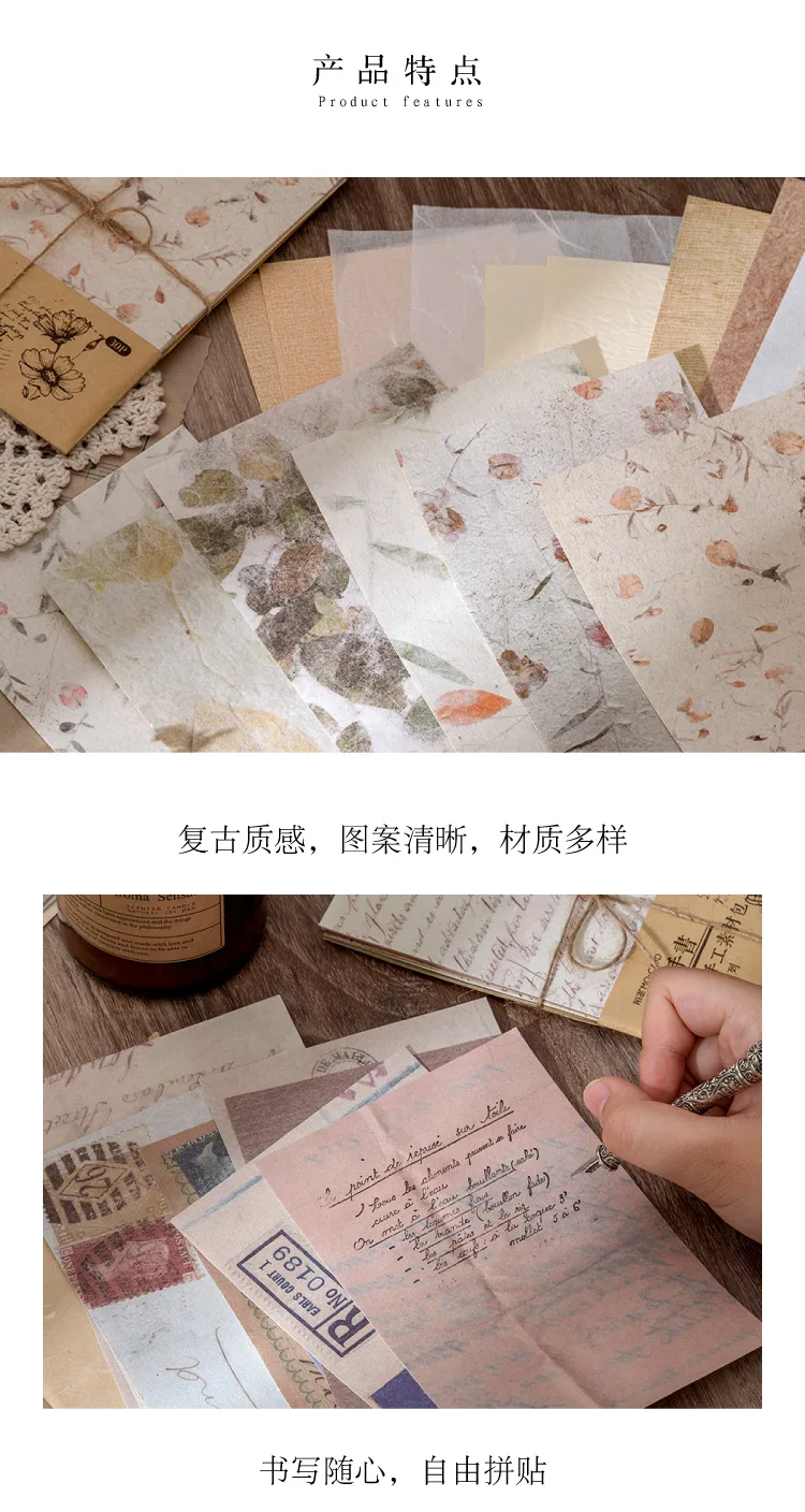 30 pcs/lot Vintage Background paper Diy Scrapbooking material paper Decorative Labels junk journal Stationery supplies