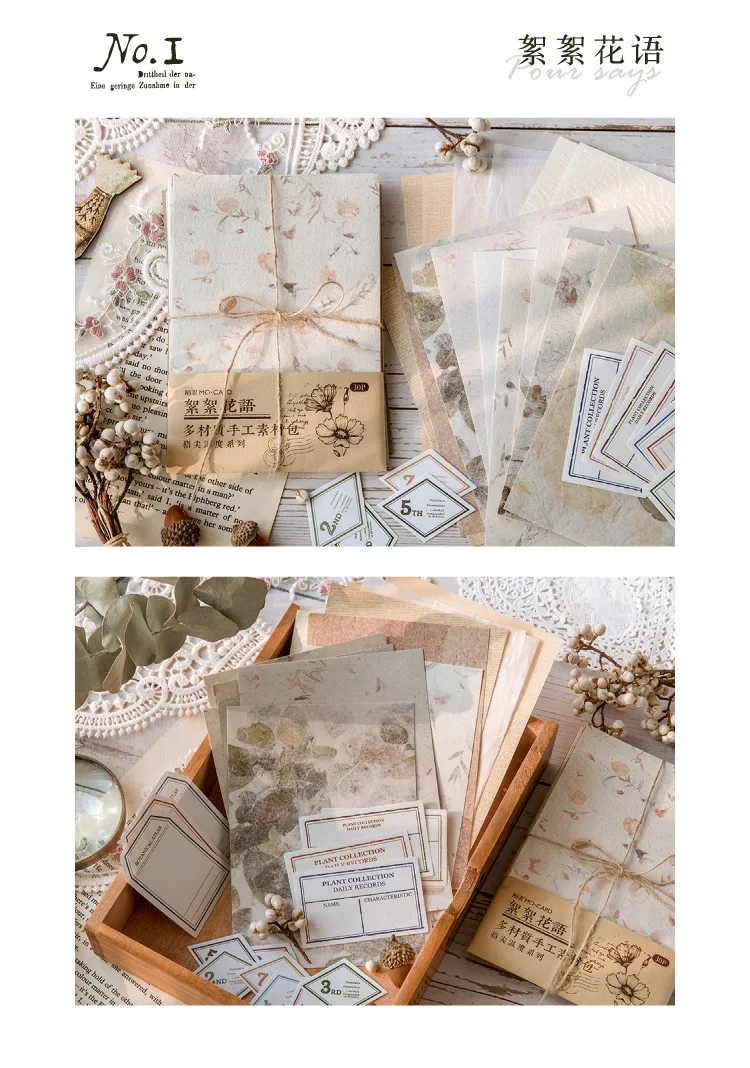 30 pcs/lot Vintage Background paper Diy Scrapbooking material paper Decorative Labels junk journal Stationery supplies