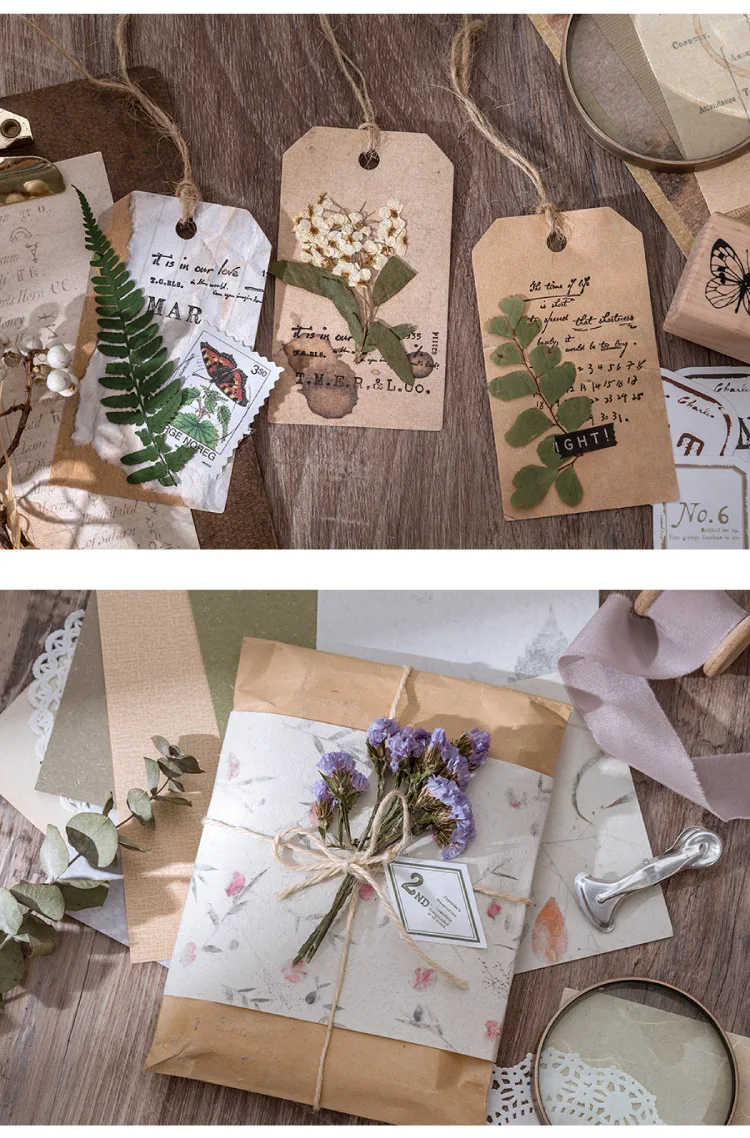 30 pcs/lot Vintage Background paper Diy Scrapbooking material paper Decorative Labels junk journal Stationery supplies
