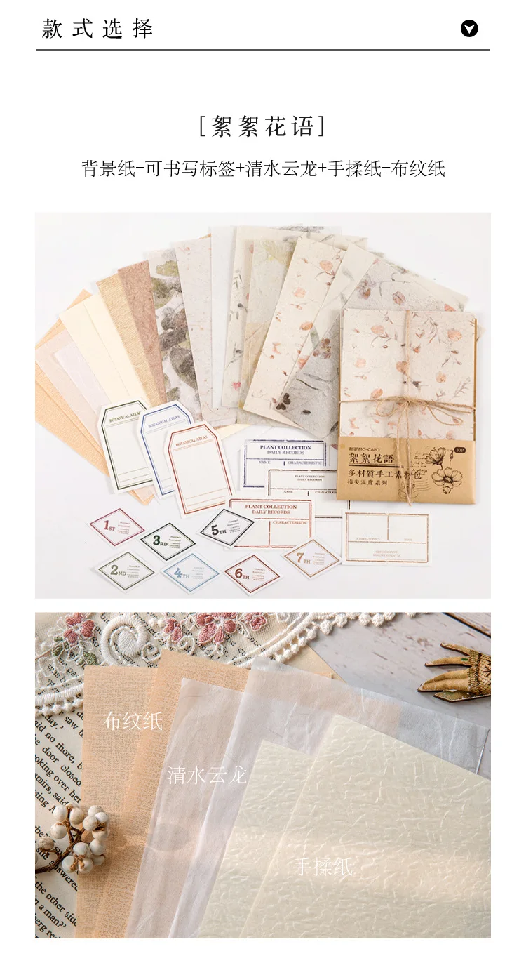 30 pcs/lot Vintage Background paper Diy Scrapbooking material paper Decorative Labels junk journal Stationery supplies