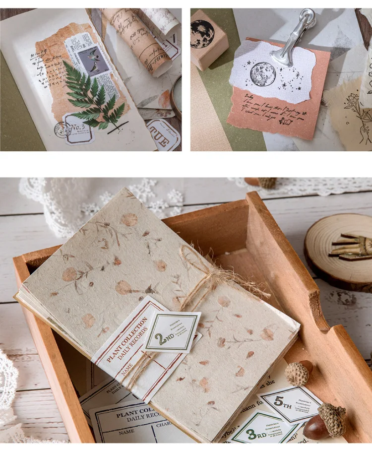 30 pcs/lot Vintage Background paper Diy Scrapbooking material paper Decorative Labels junk journal Stationery supplies
