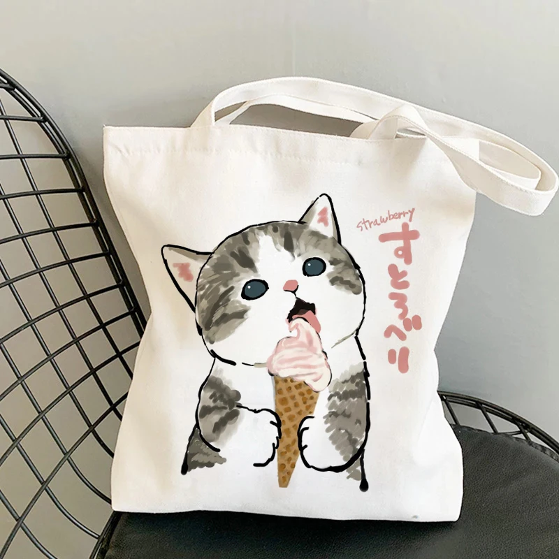 Shoulder Bags for Girls Fashion Shopper Bag Kawaii Cats Cute Animal Bags Shopping Bag Canvas Bags Tote Bag Handbags Casual Girl