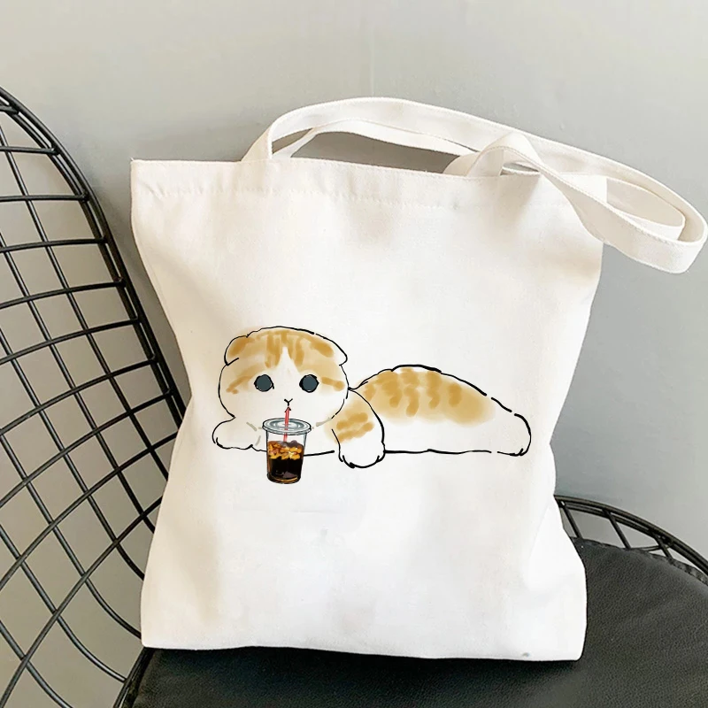 Shoulder Bags for Girls Fashion Shopper Bag Kawaii Cats Cute Animal Bags Shopping Bag Canvas Bags Tote Bag Handbags Casual Girl