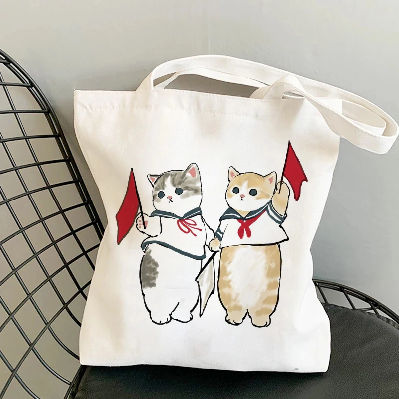 Shoulder Bags for Girls Fashion Shopper Bag Kawaii Cats Cute Animal Bags Shopping Bag Canvas Bags Tote Bag Handbags Casual Girl