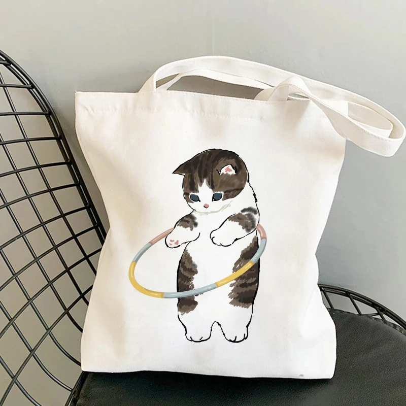 Shoulder Bags for Girls Fashion Shopper Bag Kawaii Cats Cute Animal Bags Shopping Bag Canvas Bags Tote Bag Handbags Casual Girl