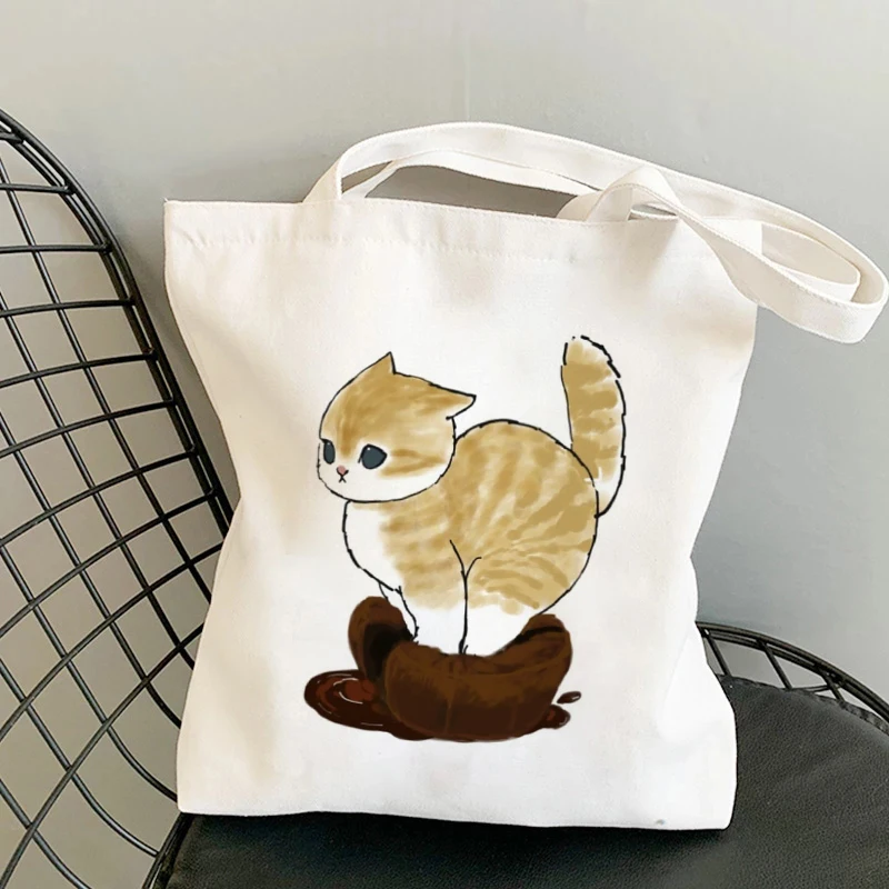 Shoulder Bags for Girls Fashion Shopper Bag Kawaii Cats Cute Animal Bags Shopping Bag Canvas Bags Tote Bag Handbags Casual Girl