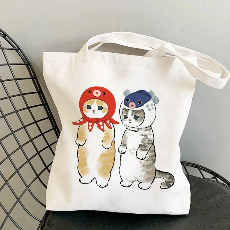 Shoulder Bags for Girls Fashion Shopper Bag Kawaii Cats Cute Animal Bags Shopping Bag Canvas Bags Tote Bag Handbags Casual Girl