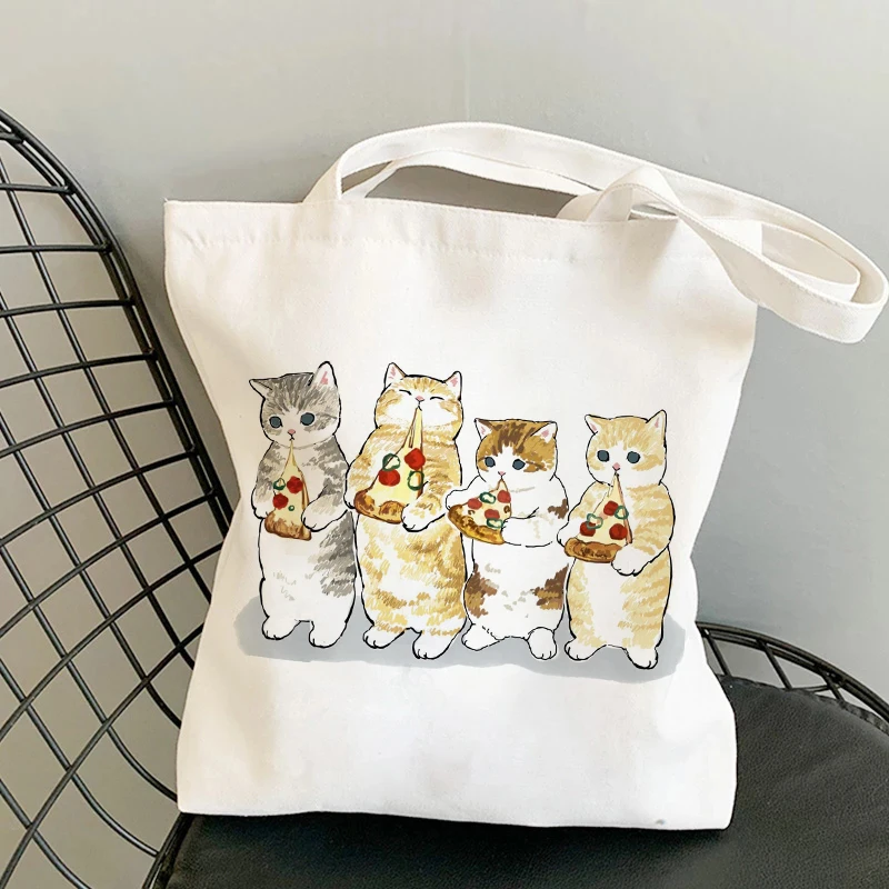 Shoulder Bags for Girls Fashion Shopper Bag Kawaii Cats Cute Animal Bags Shopping Bag Canvas Bags Tote Bag Handbags Casual Girl