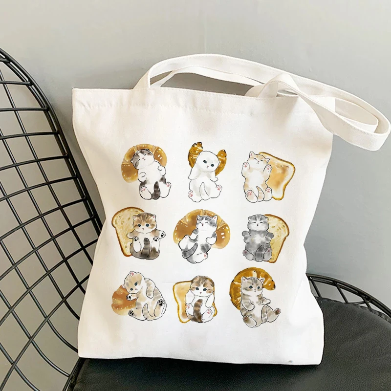 Shoulder Bags for Girls Fashion Shopper Bag Kawaii Cats Cute Animal Bags Shopping Bag Canvas Bags Tote Bag Handbags Casual Girl