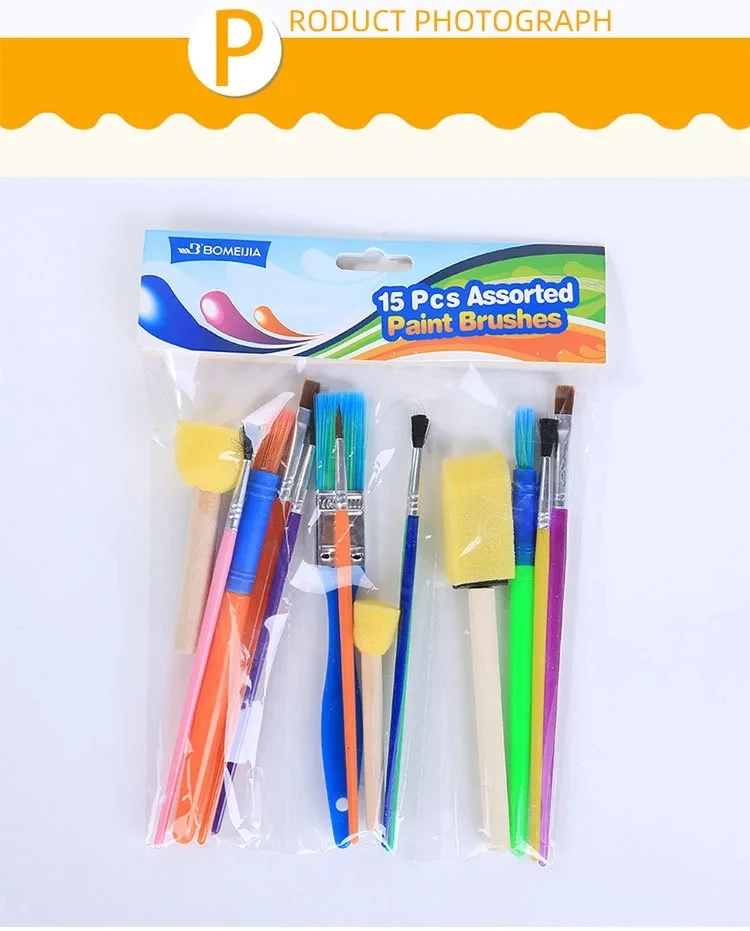 Art Supplies Children's Paintbrush Painting Set 15 Pcs Sponge Paintbrush Sponge Set For Children Graffiti Paintbrush