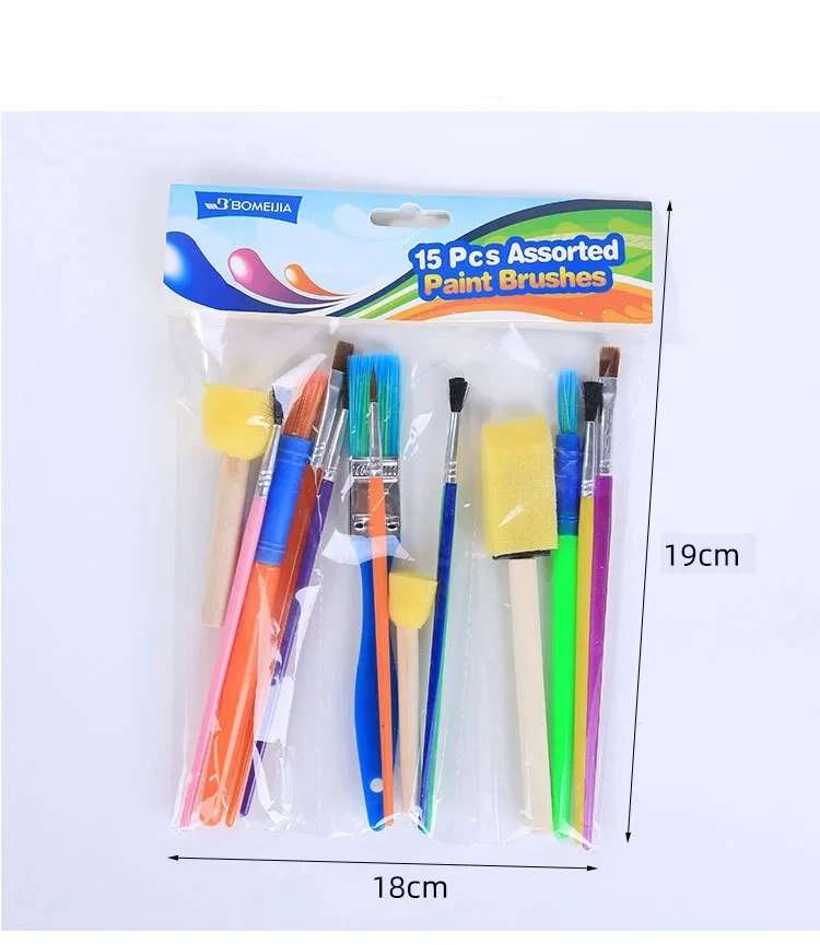 Art Supplies Children's Paintbrush Painting Set 15 Pcs Sponge Paintbrush Sponge Set For Children Graffiti Paintbrush