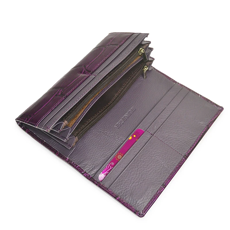 Annmouler Brand New Wallet for women Large Capacity Cow Leather Purse Functional Card Holder Cowhide Female Purse Female Clutch