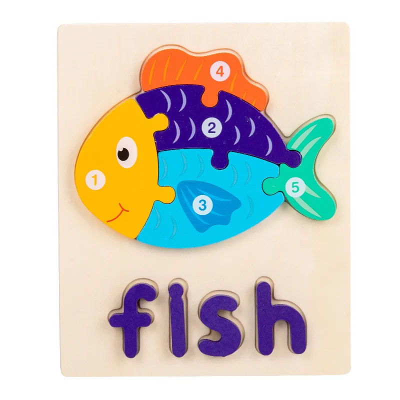 Wooden Alphabet Spelling Animals Puzzles for Toddlers,Montessori Educational Toys for 3+ Years Old Kids Boys and Girls