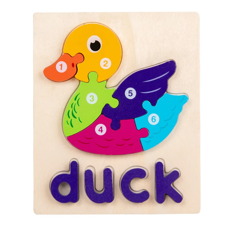 Wooden Alphabet Spelling Animals Puzzles for Toddlers,Montessori Educational Toys for 3+ Years Old Kids Boys and Girls