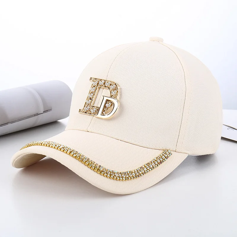 CNTANG 2024 Fashion Diamond D Letter Baseball Cap For Women Snapback Summer Outdoor Sun Protection Hat Autumn Casual Ladies Caps