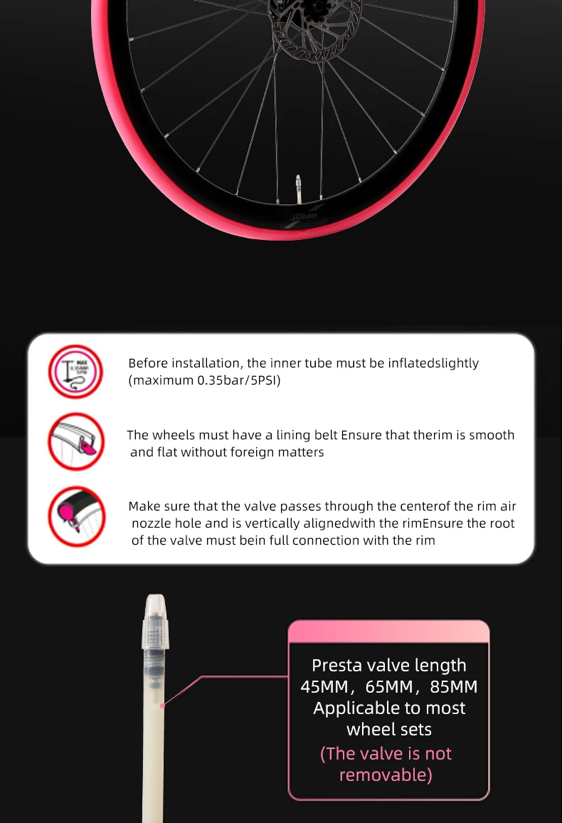 RideNow Ultralight Bike Inner Tube 700 X18 32 Road MTB Bicycle TPU Material Tire 65mm Length French Valve Super Light