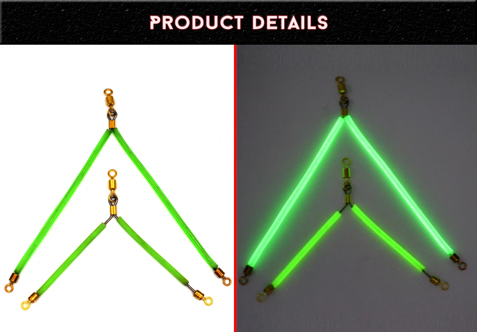 MNFT 6Pcs Fishing Balance Bracket Luminous Tube 7cm/11cm Anti Tangle Booms With Swivel Hook Lure Connector Swivel