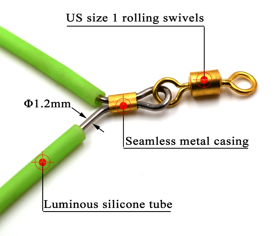 MNFT 6Pcs Fishing Balance Bracket Luminous Tube 7cm/11cm Anti Tangle Booms With Swivel Hook Lure Connector Swivel