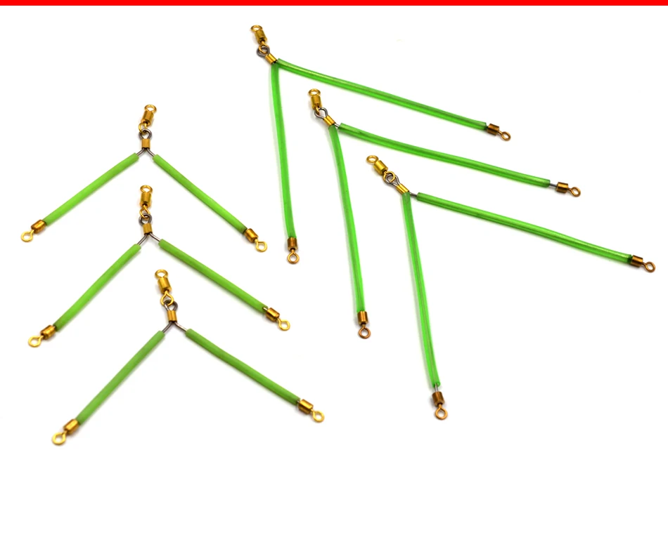 MNFT 6Pcs Fishing Balance Bracket Luminous Tube 7cm/11cm Anti Tangle Booms With Swivel Hook Lure Connector Swivel