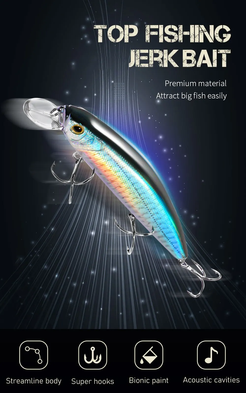 Suspension Minnow 14cm 24g Fishing Lure Top Water Weight System Hard Pesca Strong Treble Hooks Wobbler Jerkbait Swimbait Bait