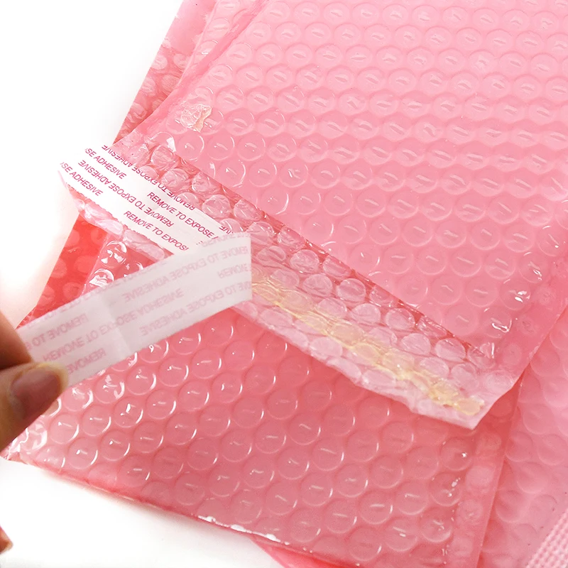 10pcs Black Pink Bubble Courier Packaging Bag Waterproof Foam Envelope Bag Gift Self Adhesive Seal Mailers Padded Delivery Pouch