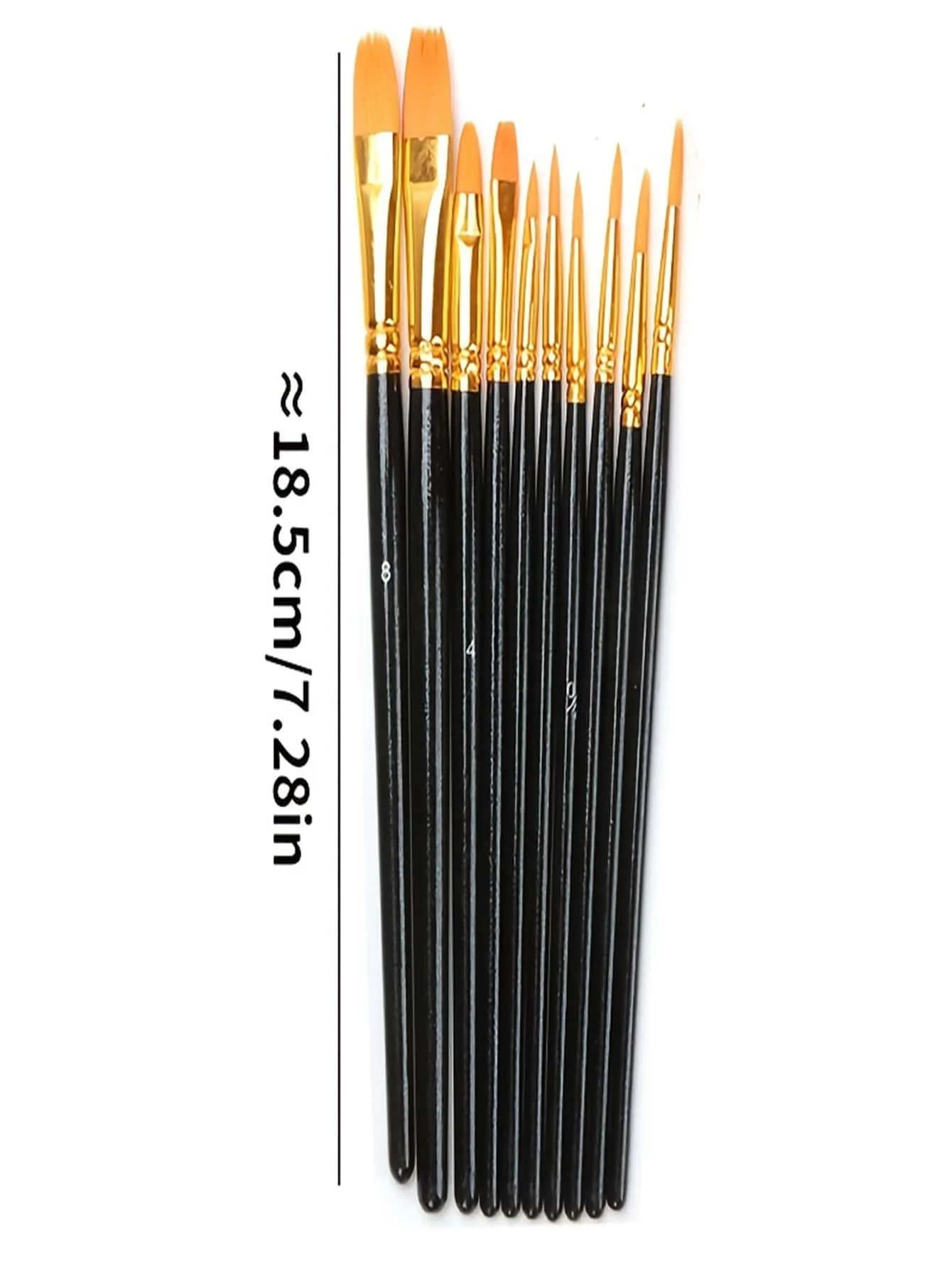 Professional Acrylic Paint Brush Set 10pcs Nylon Hair Brushes for All Purpose Oil Watercolor Painting Artist