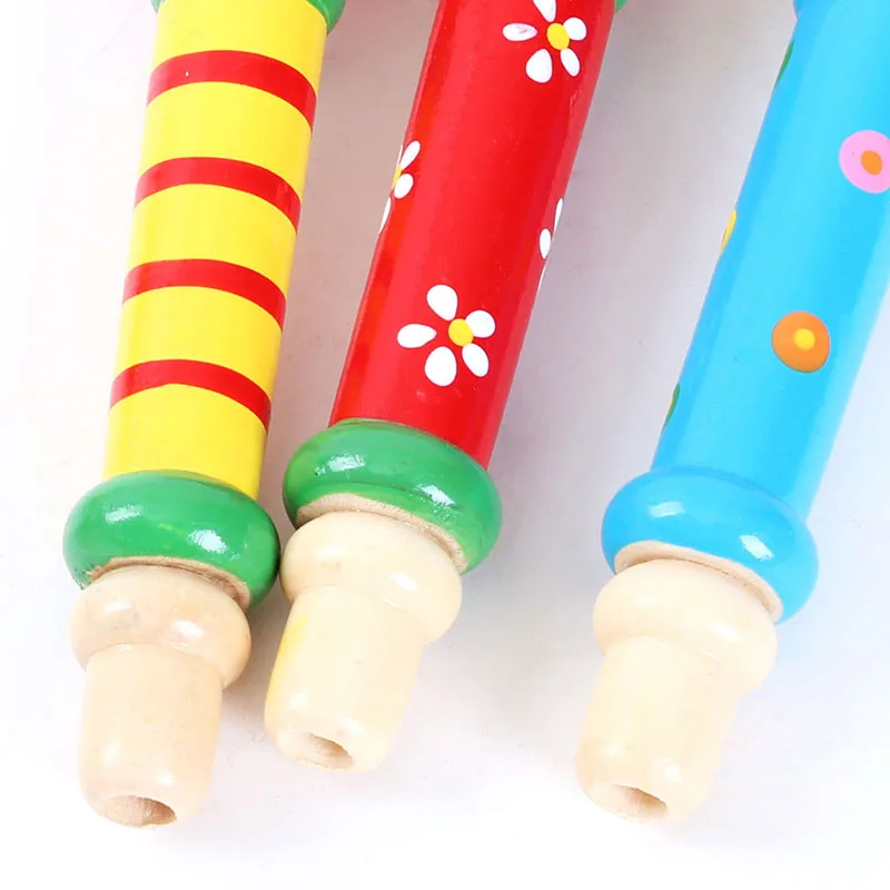 Wooden Trumpet Children Toy Horn Whistle Musical Instrument for Kids Early Educational Montessori Toys Sound Training Games