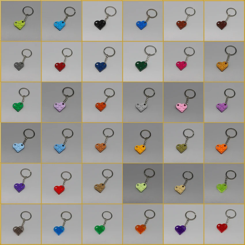 3176 DIY Heart Key Ring Necklace Toys for Children Coupling Plate 2x3 with Rounded End and Pin Hole MOC Building Block Brick