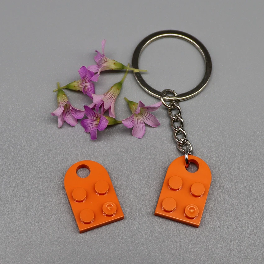 3176 DIY Heart Key Ring Necklace Toys for Children Coupling Plate 2x3 with Rounded End and Pin Hole MOC Building Block Brick