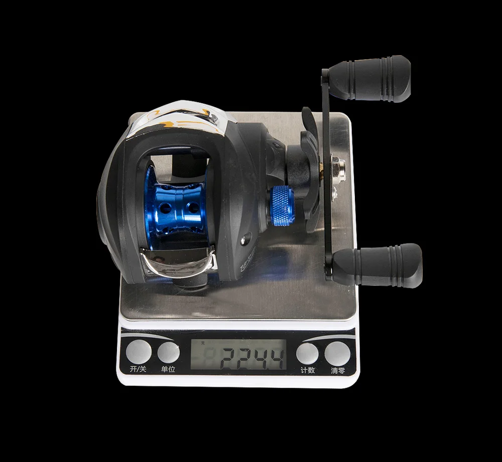 AK200 Metal Scrolls 7.2:1 High Speed Fishing Reel Left Right Hand Baitcasting Reel Brake System 8kg Drag Wheel Bait Casting