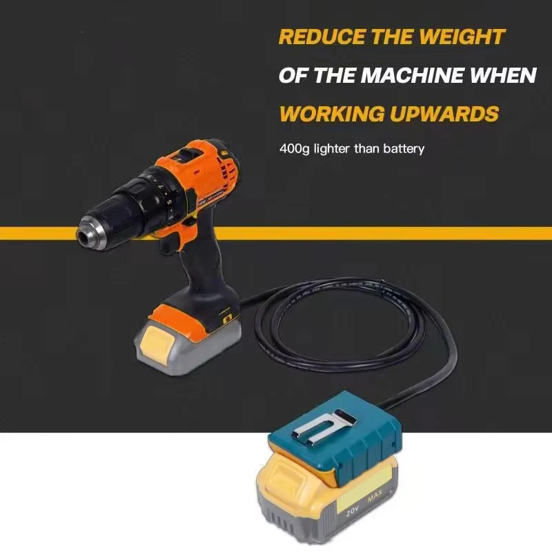 Battery Tool Extension Cord Battery Adapter For Makita For Bosch For Milwaukee For DeWlt 18V Battery Tool