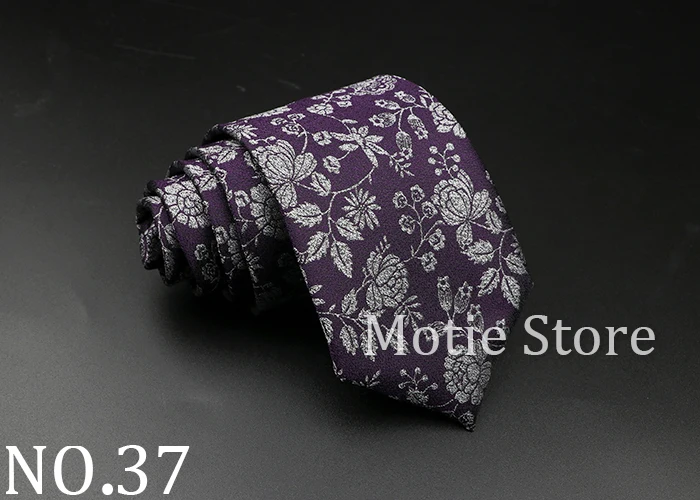 New Style Fashion Jacquard Floral Paisley Necktie Polyester Male Narrow Red Blue Tie Suit Shirt Gift For Men Accessory Gravatas