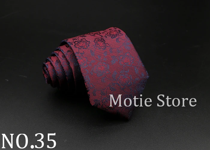 New Style Fashion Jacquard Floral Paisley Necktie Polyester Male Narrow Red Blue Tie Suit Shirt Gift For Men Accessory Gravatas