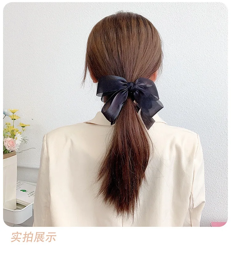 Korean Fashion Ribbon Bow Hair Claw Clip Elegant Banana Gripper Ponytail Clip for Women Girls Headwear Hair Accessories