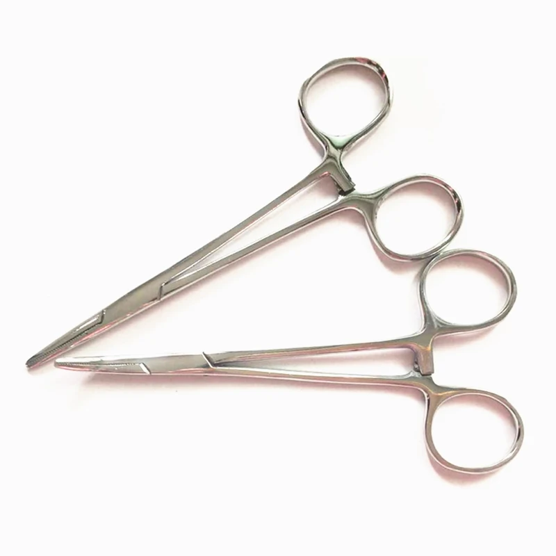 FLYSAND Stainless Steel Fishing Plier Scissor Line Cutter Hook Remover Forceps Tackle Curved Tip Clamps Fishing Tools
