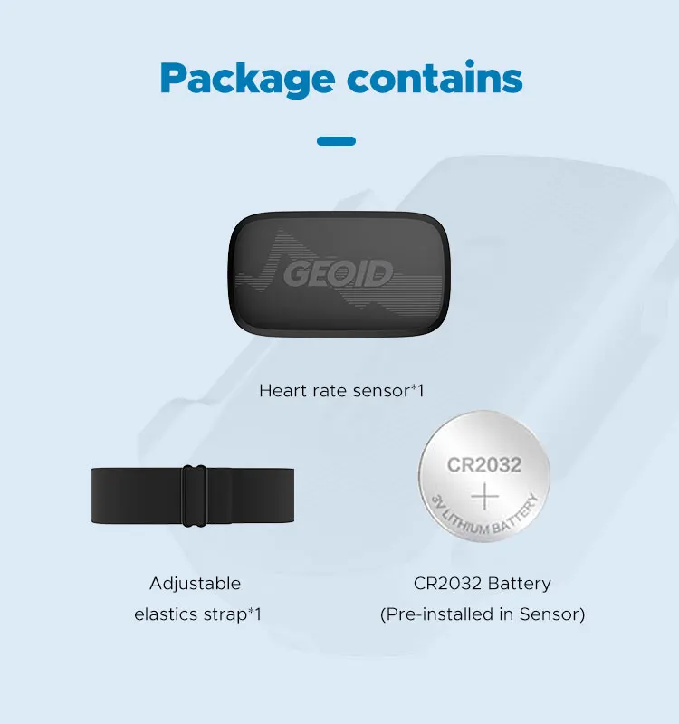 GEOID HS500 Heart Rate Monitor Fitness Equipment Ant Bluetooth Heart Rate Sensor with Chest Strap Tracking LED Light