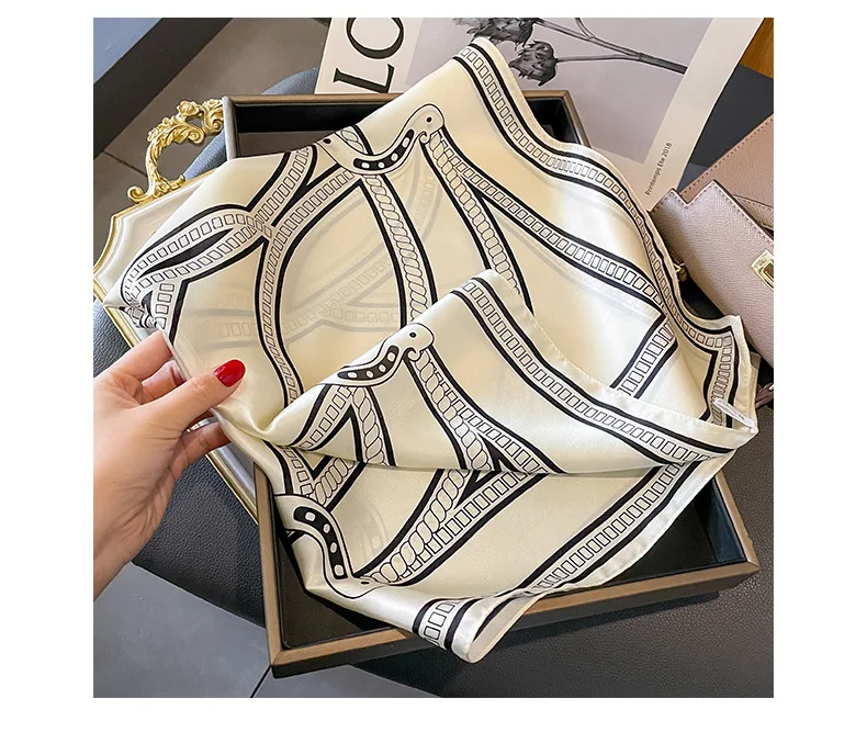 100% Natural Silk Square Scarf Women Foulard High Quality Bandana Scarves Female Neckerchief Popular Headkerchief Shawl Wrap