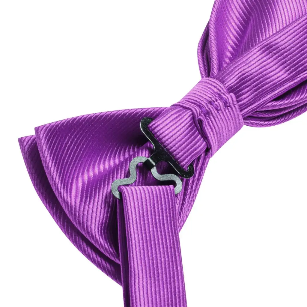 Hi-Tie Pre-tied Men's Bowtie Hanky Cufflinks Set Bow Tie Cravat for Male Jacquard Solid Paisley Floral Men silk Wedding Business