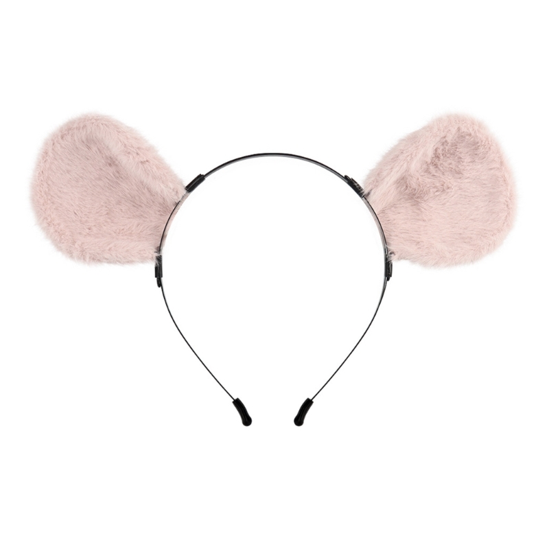 2Pieces Mouse Cat Wolf Tail Ears Headband Set Halloween Christmas Fancy-Party Costume Toy Gift for Woman Men Cosplay