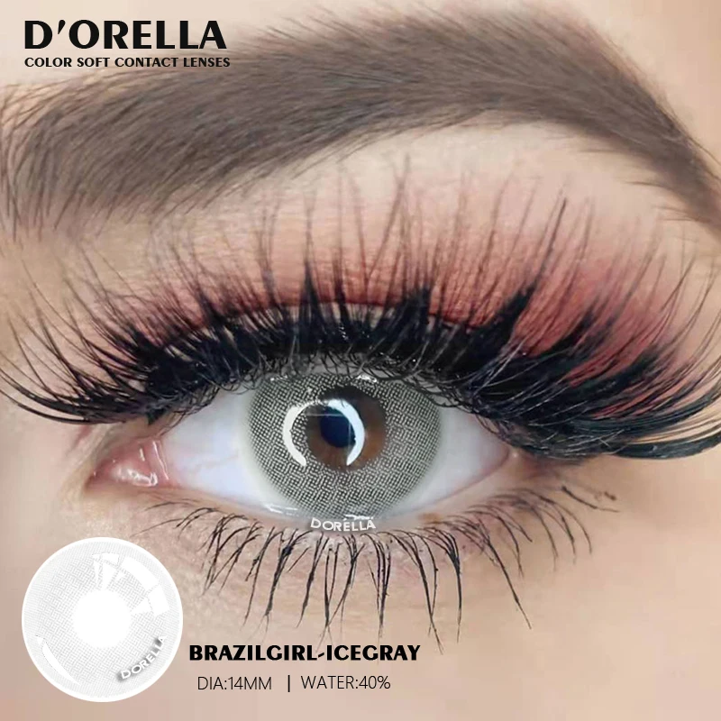 D'ORELLA 1 Pair(2pcs) Natural Color Lens Eyes Yearly Color Contact Lenses For Eyes Beauty Contact Lenses Eye Cosmetic Color Lens