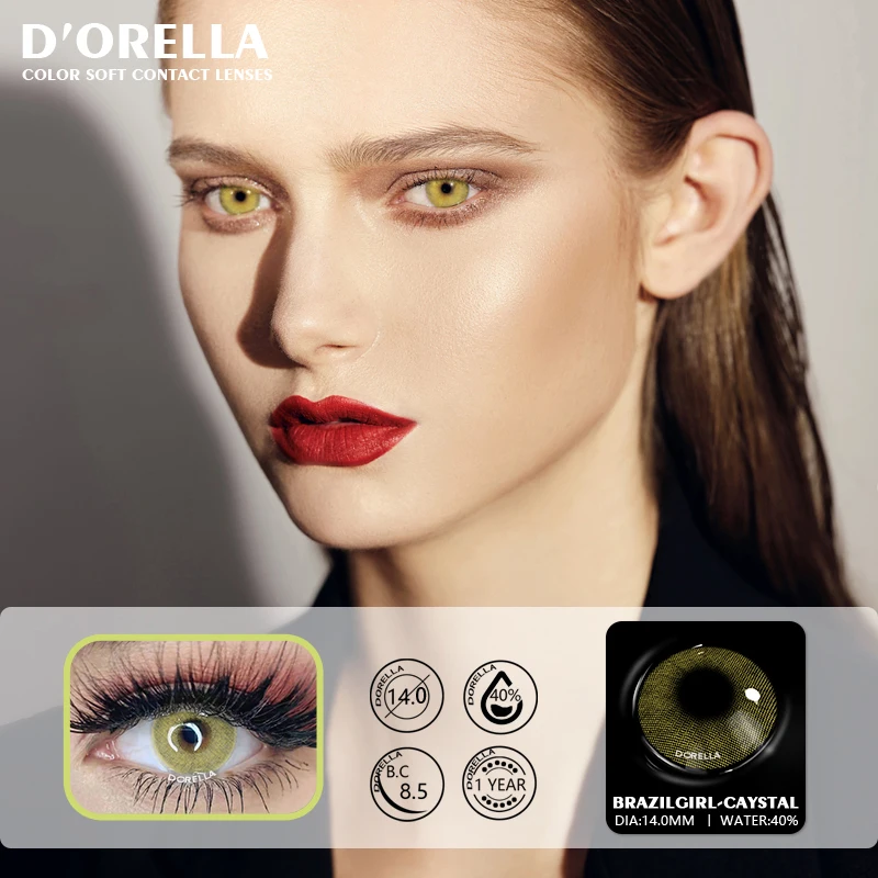 D'ORELLA 1 Pair(2pcs) Natural Color Lens Eyes Yearly Color Contact Lenses For Eyes Beauty Contact Lenses Eye Cosmetic Color Lens