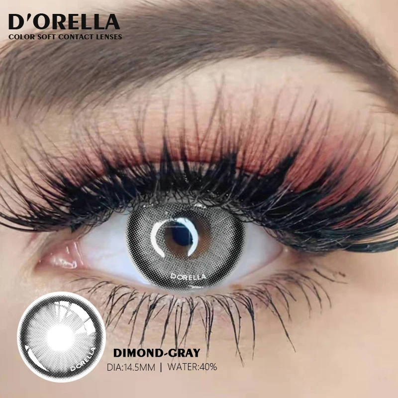 D'ORELLA 1 Pair(2pcs) Natural Color Lens Eyes Yearly Color Contact Lenses For Eyes Beauty Contact Lenses Eye Cosmetic Color Lens