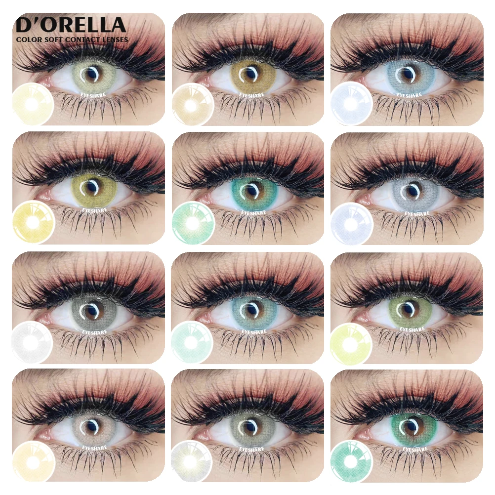 D'ORELLA 1 Pair(2pcs) Natural Color Lens Eyes Yearly Color Contact Lenses For Eyes Beauty Contact Lenses Eye Cosmetic Color Lens