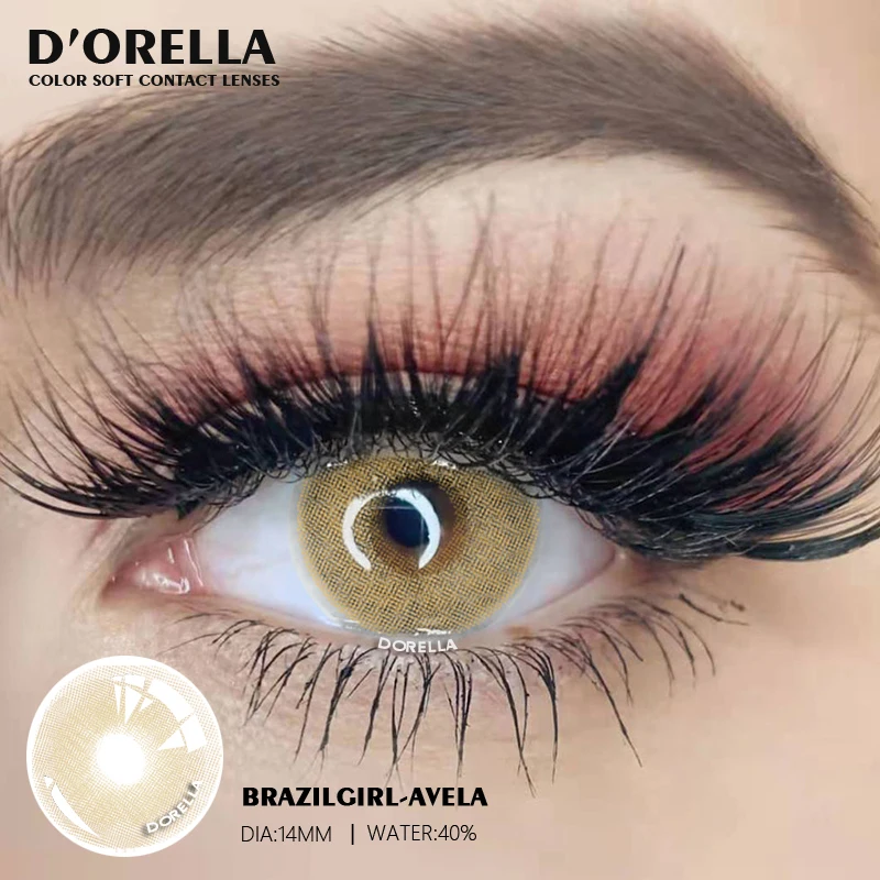 D'ORELLA 1 Pair(2pcs) Natural Color Lens Eyes Yearly Color Contact Lenses For Eyes Beauty Contact Lenses Eye Cosmetic Color Lens