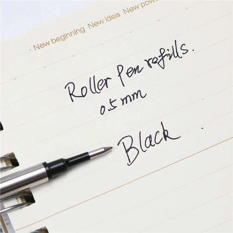 0.5mm blue and black Red roller Pen Refill Smooth writing Metal ballpoint pen refill 5PCS/lot Stationery pen writing accessories