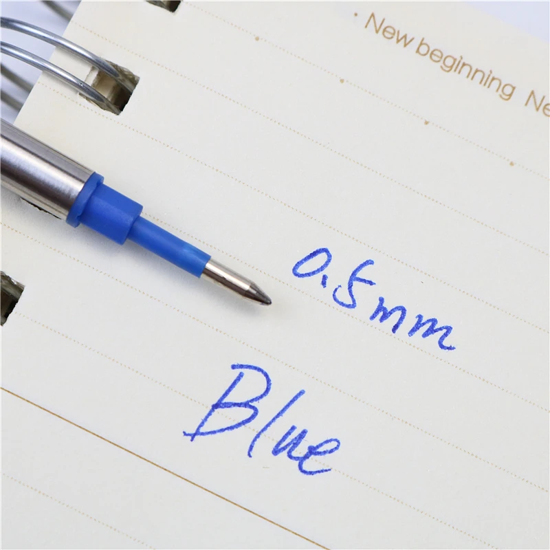 0.5mm blue and black Red roller Pen Refill Smooth writing Metal ballpoint pen refill 5PCS/lot Stationery pen writing accessories